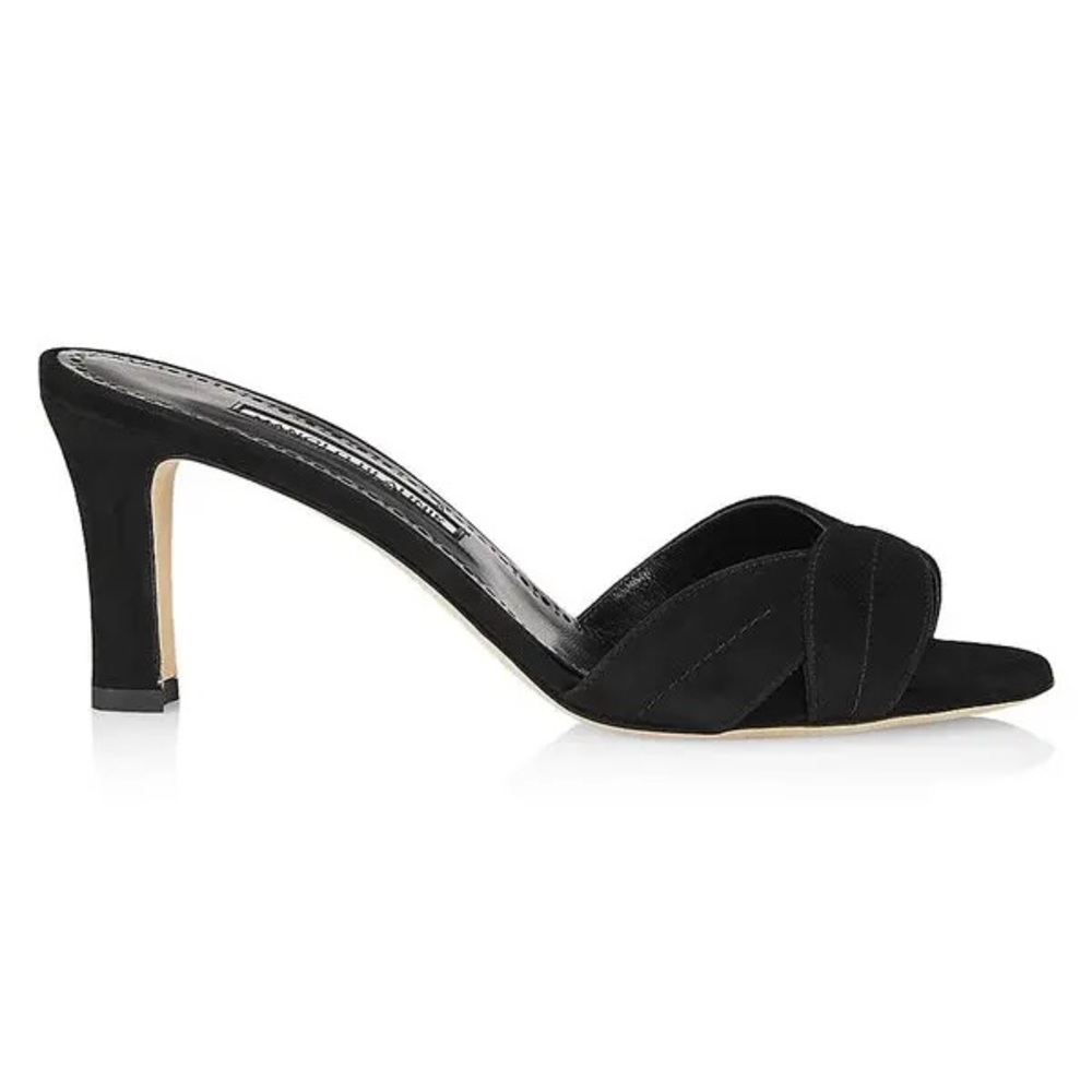 NWT Manolo Blahnik Siemu 70mm Suede Kitten-Heel Sandals in 38 (8) - Picture 4 of 10